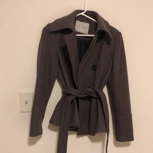 Zara Peacoat with Tie Front